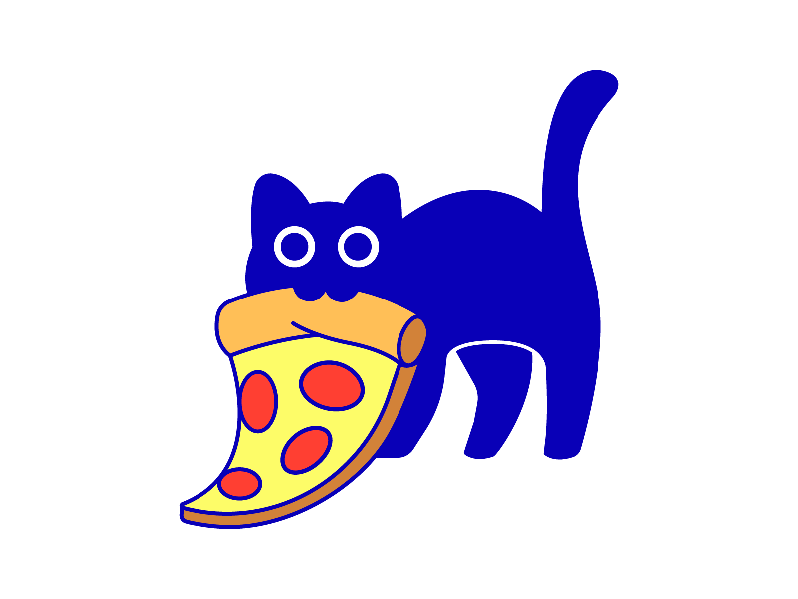 Gato con pizza